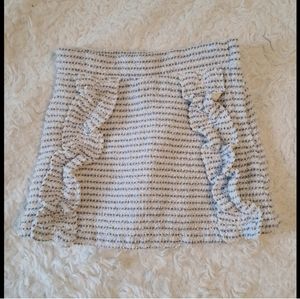 Janie & Jack 2T blue white metallic tweed ruffle skirt